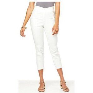 G by Giuliana Retro Slim Crop Pant with Hide-and-Chic Waistband White Size 2T